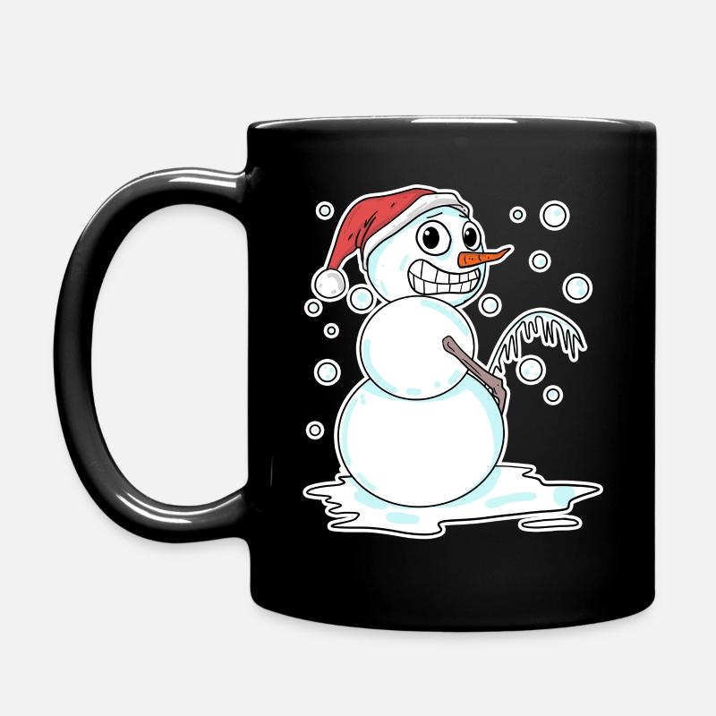 Schneemann lustig - Tasse einfarbig - Schwarz
