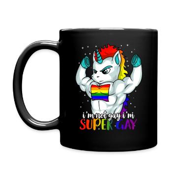 Je ne suis pas gay, je suis super gay licorne lesbienne - Mug uni - noir - Gauche