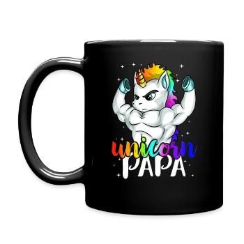 Unicorn Papa Muscle Unicorn Dad Unique Family - Full Colour Mug - black - Left