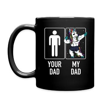 Your Dad My Dad - Son design Boys Unicorn Dad - Mug uni - noir - Gauche