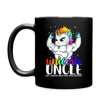 Einhorn Onkel Wie normaler Onkel Nur Awesome Mens - Tasse einfarbig - Schwarz - Links