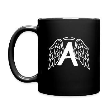 Ange gardien avec des ailes d'ange lettre A. - Mug uni - noir - Gauche