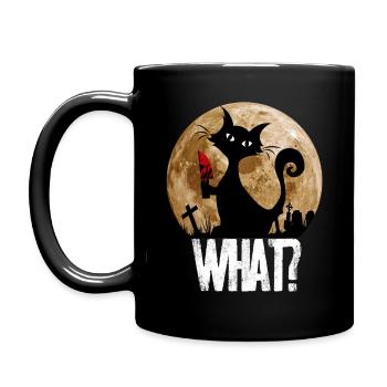 Chat noir meurtrier de pleine lune Halloween avec quoi - Mug uni - noir - Gauche