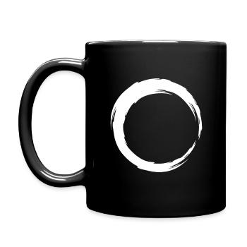 Kreis Linie Symbol weiß - Tasse einfarbig - Schwarz - Links