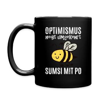 Lustiger Bienen Spruch - Tasse einfarbig - Schwarz - Links