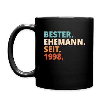 Bester Ehemann Seit 1998 23 Jahre 23. Hochzeitstag - Tasse einfarbig - Schwarz - Links