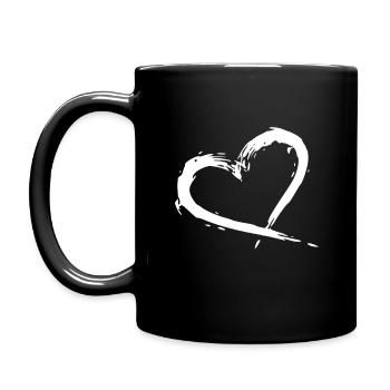herz - Tasse einfarbig - Schwarz - Links