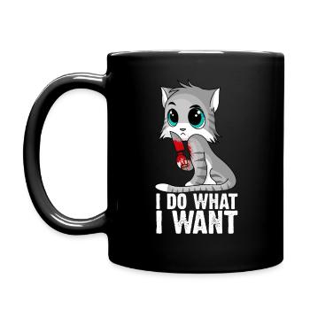 Je fais ce que je veux et assassine une petite amie mignonne de chat - Mug uni - noir - Gauche