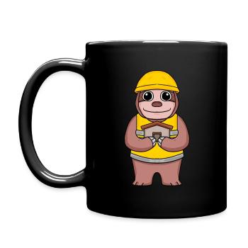 Constructeur garniture cadeau de construction de maison de paresseux - Mug uni - noir - Gauche
