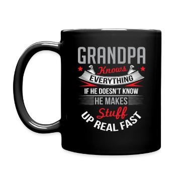 Lustiger dummer Opa Vatertags-Männer-Geschenk-Witz - Tasse einfarbig - Schwarz - Links