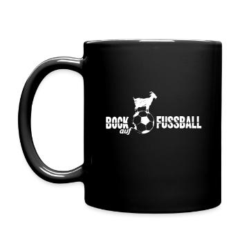 Bock auf Fußball lustiger Spruch Fußballer lustig - Tasse einfarbig - Schwarz - Links