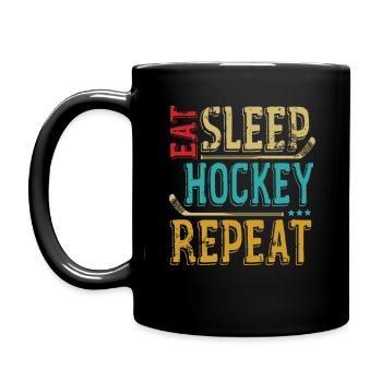 Eat Sleep Hockey Repeat - Amant fou de hockey - Mug uni - noir - Gauche
