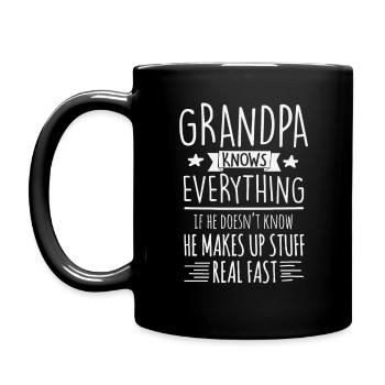Dumme Opa kennt lustigen Opa Vatertag - Tasse einfarbig - Schwarz - Links