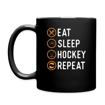 Eat Sleep Hockey Repeat Cool Fan Cadeau de Noël - Mug uni - noir - Gauche