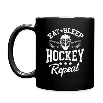 Cool Eat Sleep Hockey Répétition du joueur entraîneur de gardien de but - Mug uni - noir - Gauche
