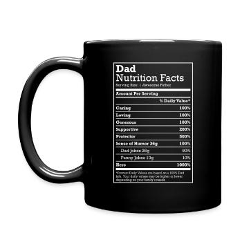 Papa Nährwertangaben Vatertag Papa lustig - Tasse einfarbig - Schwarz - Links