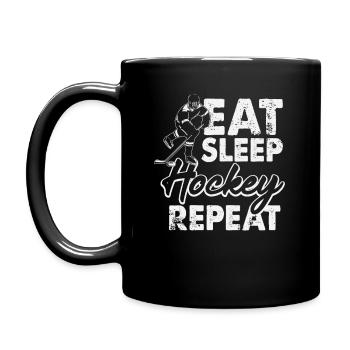 Cool Eat Sleep Hockey Répéter Amant de hockey - Mug uni - noir - Gauche