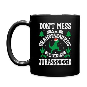 Grand-pèreSaurus Grand-père Jurasskicked Saurus Nana - Mug uni - noir - Gauche
