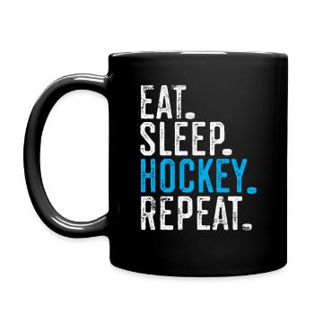 Eat Sleep Hockey Répéter Hockeydays Amant de hockey - Mug uni - noir - Gauche
