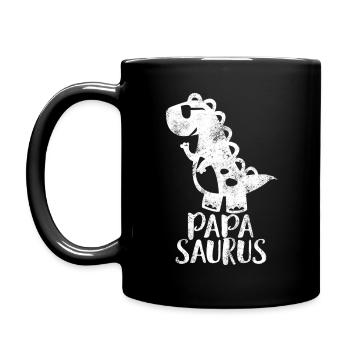 PapaSaurus Meilleur papa Papa Saurus DaddySaurus - Mug uni - noir - Gauche