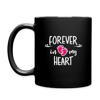 fille morte bébé amour coeur tristesse adieu mort - Mug uni - noir - Gauche