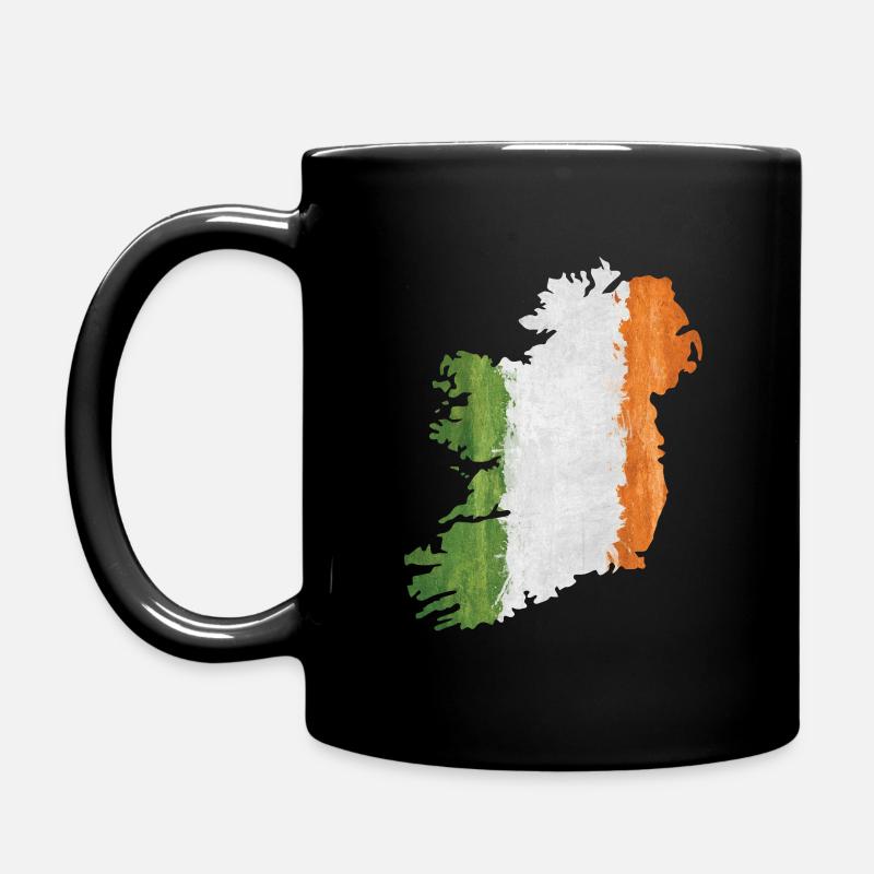 Irlande - frontière dans le drapeau national - Mug uni - noir