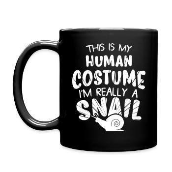 This Is My Human Costume Im Really A Snail Funny - Full Colour Mug - black - Left