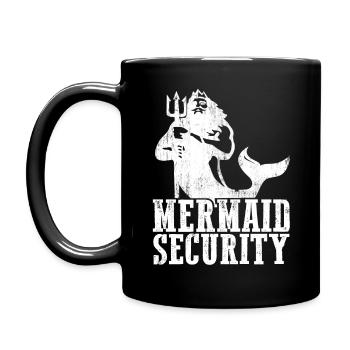 Mermaid Security Merdad New Mer Dad Brother - Full Colour Mug - black - Left