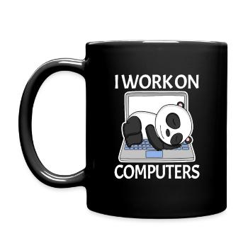 Computer nerd programmer mens gift - Full Colour Mug - black - Left