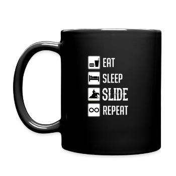 Eat Sleep Slide Reapeat Reinen Westernreiten - Tasse einfarbig - Schwarz - Links