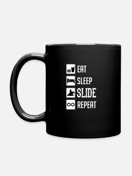Eat Sleep Slide Reapeat Western Western - Mug uni - noir