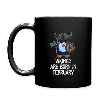 Les Vikings sont nés en février - Penguin Vikings - Mug uni - noir - Gauche