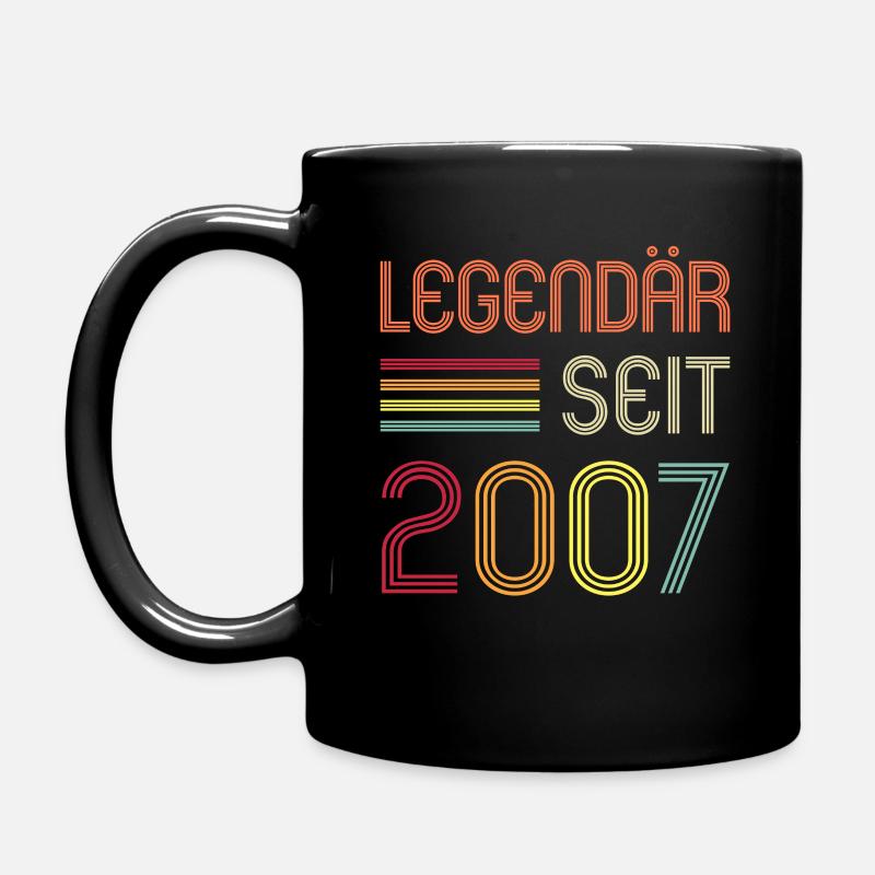 15ter Geburtstag Legendär Seit 2007 Geschenk - Tasse einfarbig - Schwarz