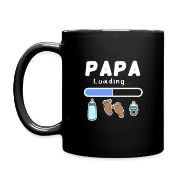 werdender Vater - Papa wird geladen - Tasse einfarbig - Schwarz - Links