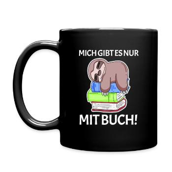 Buch Spruch Bücher lesen Leser Geschenk - Tasse einfarbig - Schwarz - Links