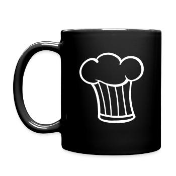 Kochmütze Hobbykoch Koch - Tasse einfarbig - Schwarz - Links