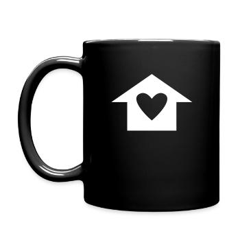 Maison avec coeur - Mug uni - noir - Gauche