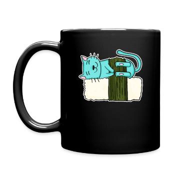 Katze Sushi Japanisch Essen Japan Katzenliebe - Tasse einfarbig - Schwarz - Links