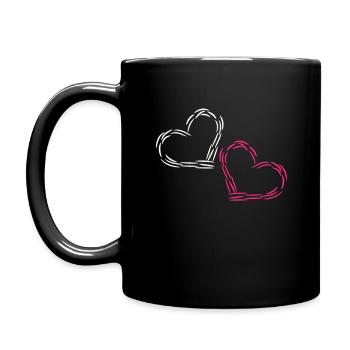 Cœur de cœur - Mug uni - noir - Gauche