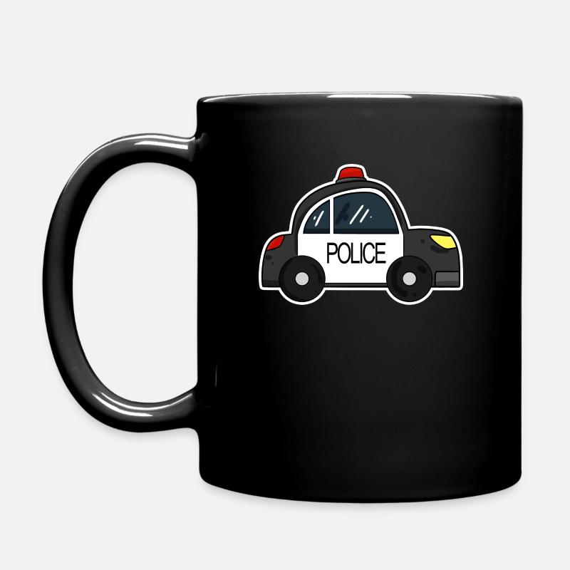 Polizeiwagen - Tasse einfarbig - Schwarz