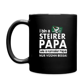 I BIN A STEIRER PAPA STEIERMARK VATERTAG GESCHENK - Tasse einfarbig - Schwarz - Links