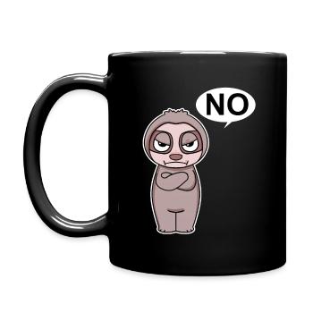 Faultier ist genervt und sagt Nein - Tasse einfarbig - Schwarz - Links