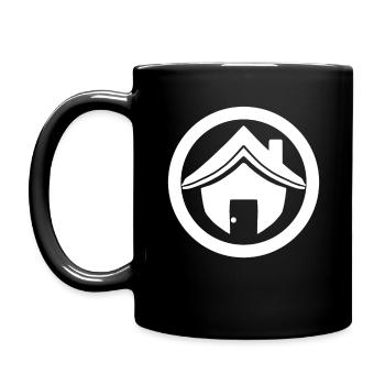 Haus Dach - Tasse einfarbig - Schwarz - Links