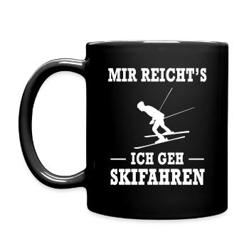 Skifahren Ski Fahren Skifahrer Spruch Geschenk - Tasse einfarbig - Schwarz - Links