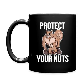 Lustiges Eichhörnchen Geschenk - Tasse einfarbig - Schwarz - Links