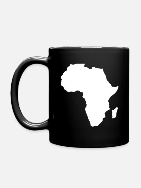 Africa continent map white - Full Colour Mug - black
