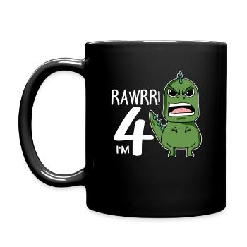4. Geburtstag - 4 Jahre alt - Ich bin 4 - Tasse einfarbig - Schwarz - Links