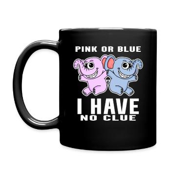 Pink Or Blue - Baby Ankündigung - Tasse einfarbig - Schwarz - Links