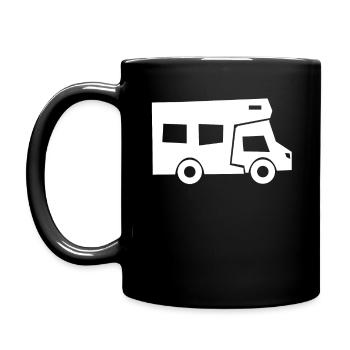 Wohnwagen Wohnmobil Camping Camper - Tasse einfarbig - Schwarz - Links