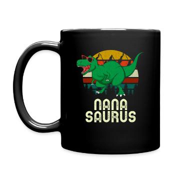 Nana Saurus Rex Nana Dinosaur, Nanasaurus, - Full Colour Mug - black - Left